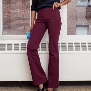 Burgundy boot cut Betabrand slacks